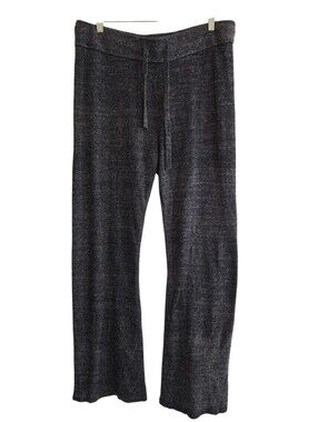 Barefoot Dreams CozyChic Lite Knit Lounge Pants Carbon Gray Large Wide Leg